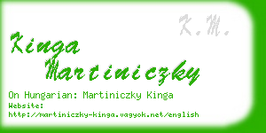 kinga martiniczky business card